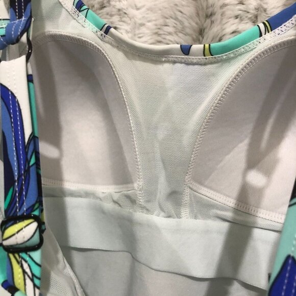 Tankini Size 6D Croft & Barrow Bathing Suit Swim Swimming White/Blue Floral - Picture 9 of 12